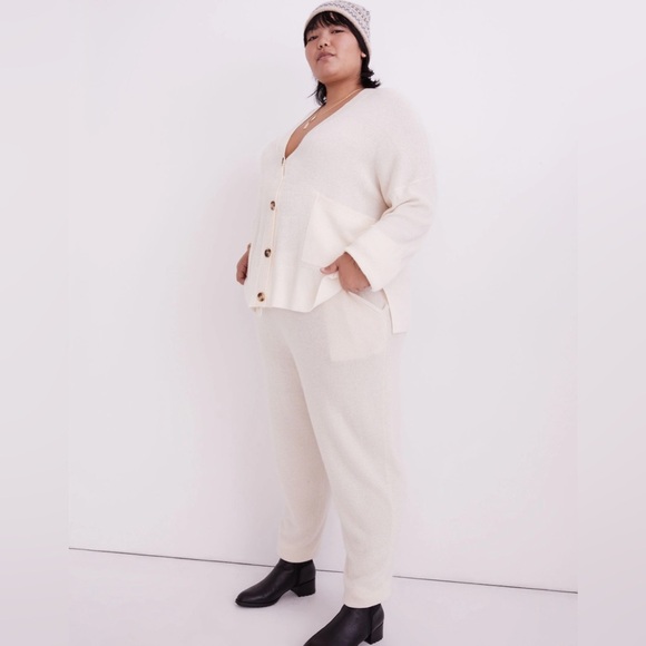 NWT Madewell Plus Asherton Waffle Cardigan Sweater size 3X Antique Cream - Picture 4 of 6